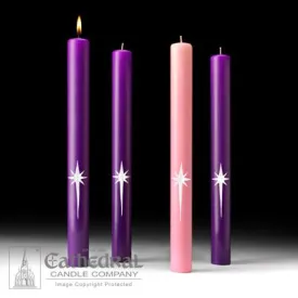 1-1/2" x 16" 51% Beeswax Star Of The Magi™ Advent Candle Set