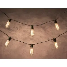 12' Cleveland Vintage Lighting 10 Edison Light Bulb Socket Cord Set - Black Wire