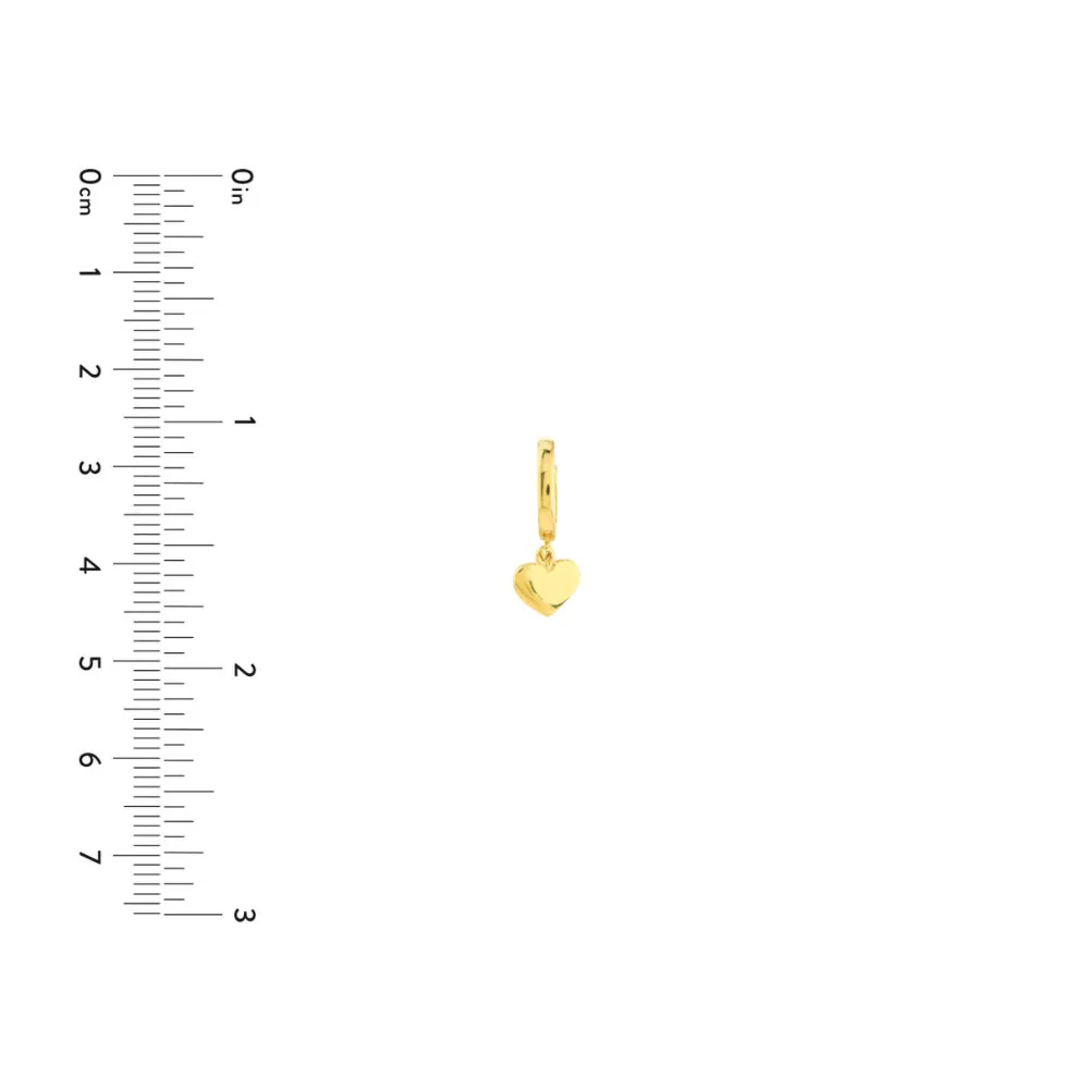14K Yellow Gold Heart Earrings