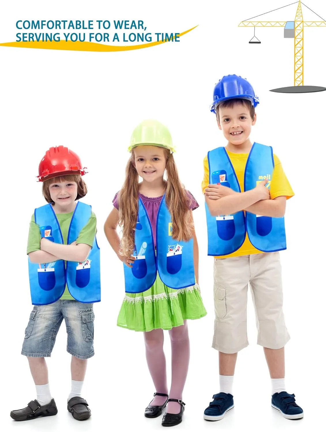 16 Pcs Kid Career Role Play Vest Costume Construction Fireman Police Soldier Vest Bulk for Kid Halloween Cosplay