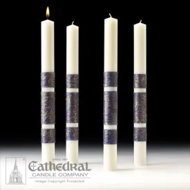 2-1/2" X 12" Artisan Wax Advent Candle Set (4 Sarum Blue)