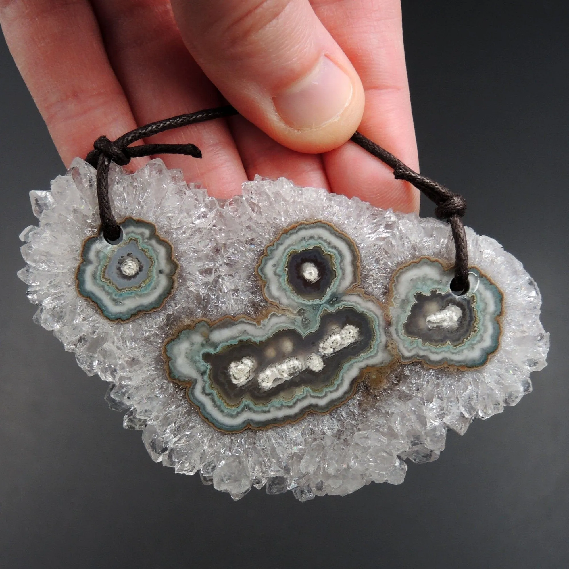 2 Hole Pendant Amethyst Stalactite Flower Pendant Drilled Stalactite Slice Freeform Irregular Natural Gemstone Pendant Bead P1608