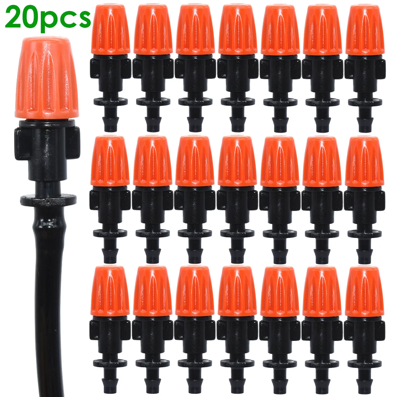 20X 1/4 Inches Nozzle Dripper Watering Sprayer Misting Atomizing Sprinkler Garden Drip Irrigation Sy