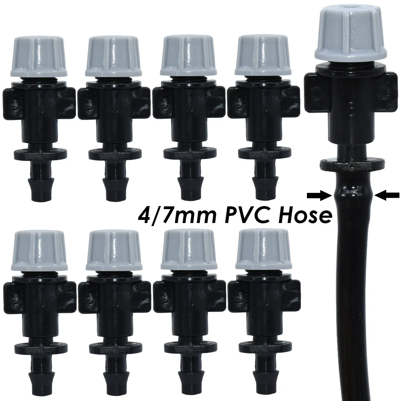 20X 1/4 Inches Nozzle Dripper Watering Sprayer Misting Atomizing Sprinkler Garden Drip Irrigation Sy