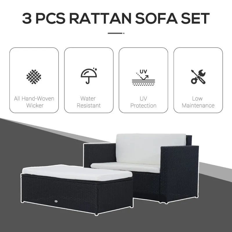2pc Outdoor Wicker Patio Sofa Furniture Set