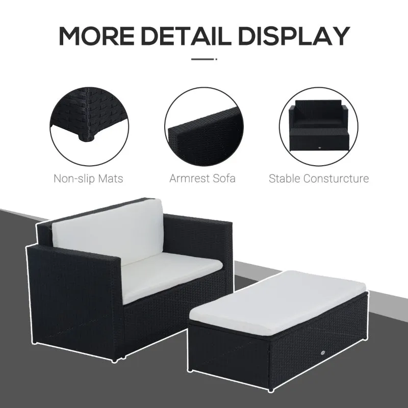 2pc Outdoor Wicker Patio Sofa Furniture Set