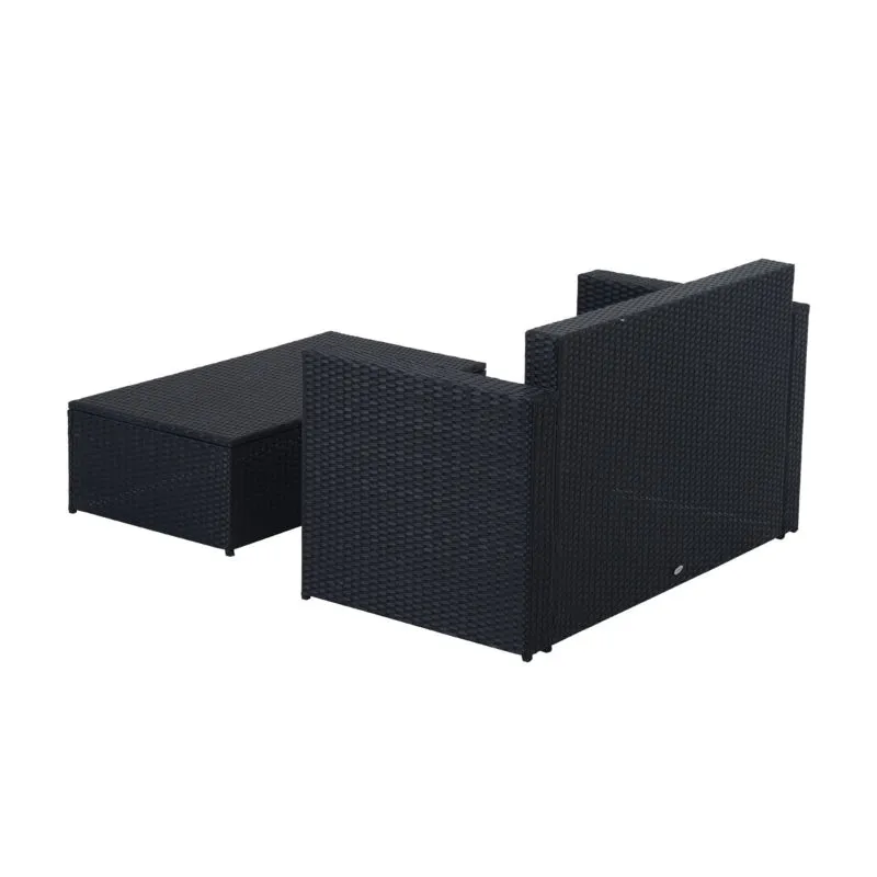 2pc Outdoor Wicker Patio Sofa Furniture Set