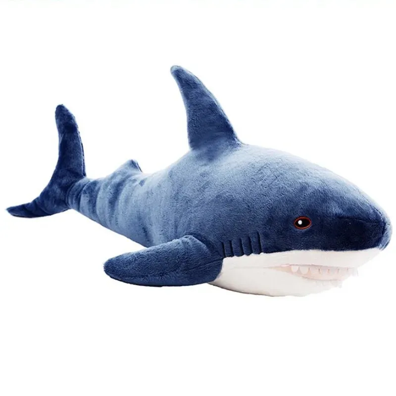 30cm Blue Shark Stuffed Plush Doll Soft Cute Cartoon Animal Reading Pillow Cushion Ocean Decoration Toy Children Birthday Gifts