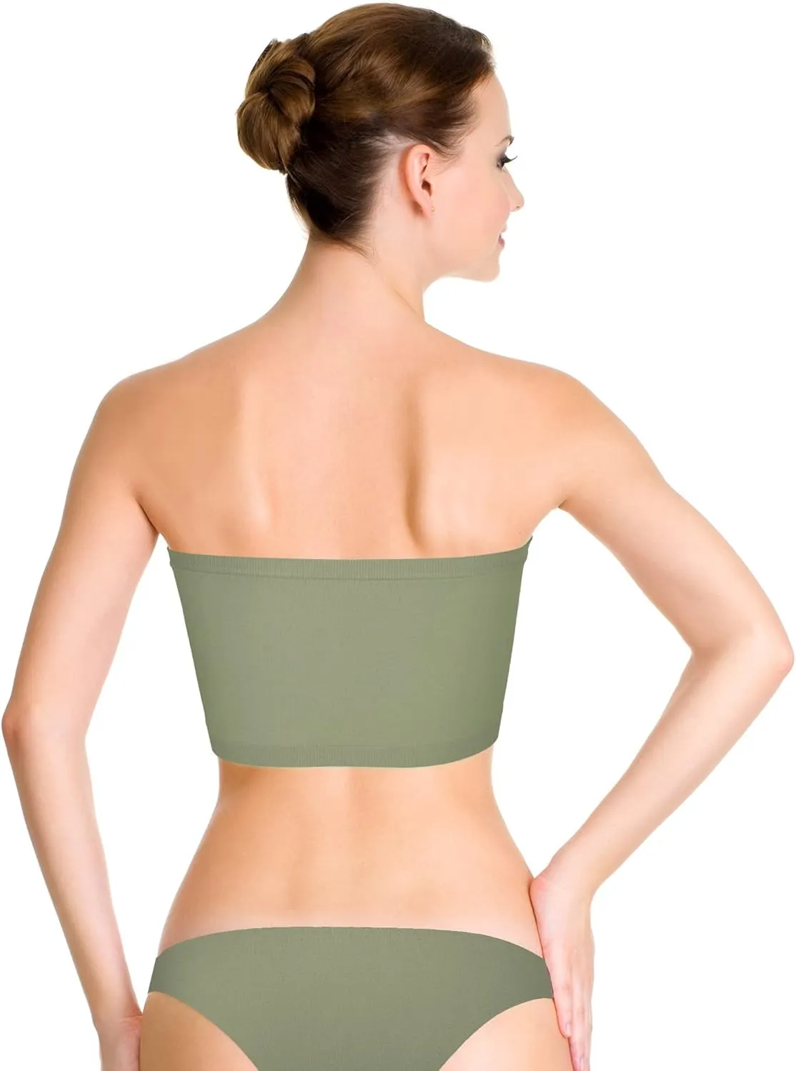4 Pieces Women's Bandeau Bra Strapless Bralette Seamless Bandeau Non-Padded Stretch Top Bra