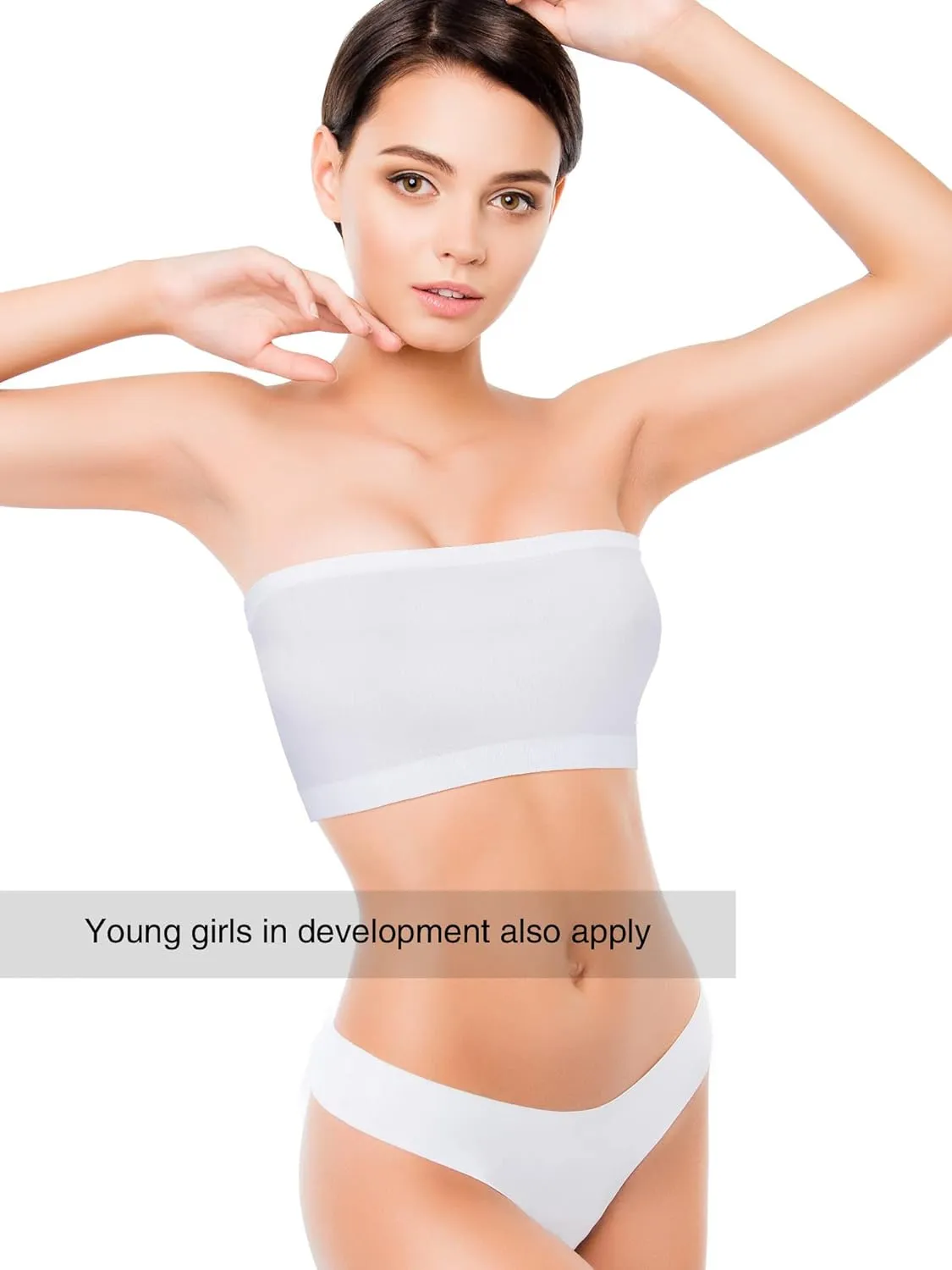 4 Pieces Women's Bandeau Bra Strapless Bralette Seamless Bandeau Non-Padded Stretch Top Bra