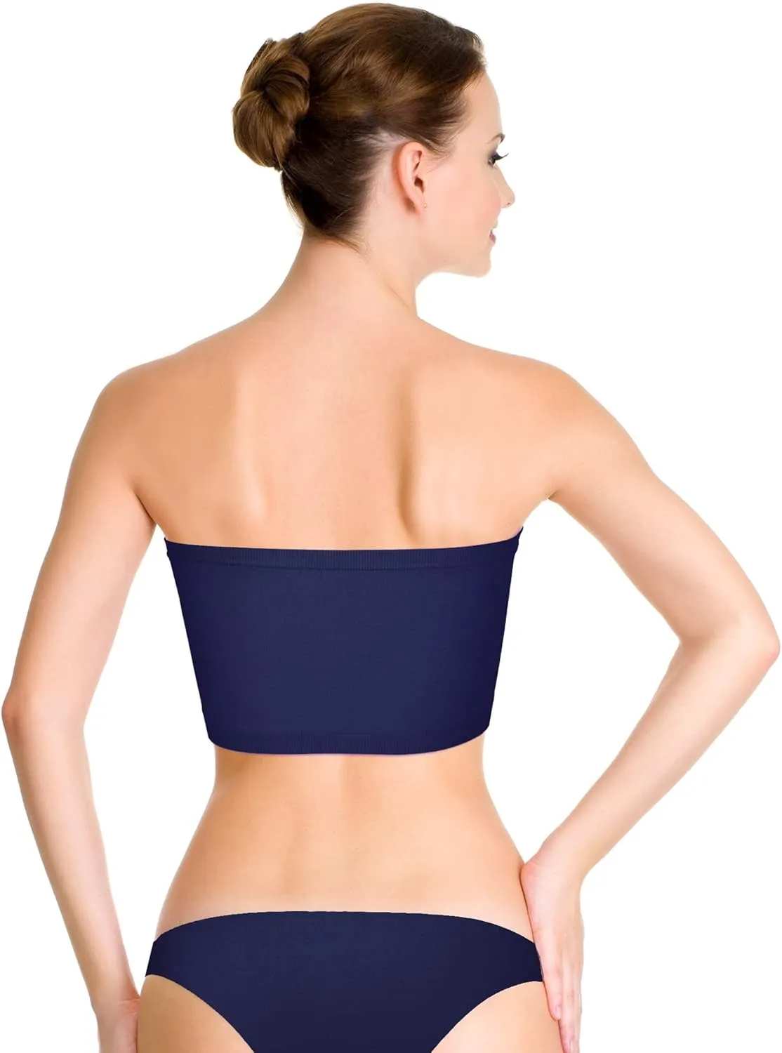 4 Pieces Women's Bandeau Bra Strapless Bralette Seamless Bandeau Non-Padded Stretch Top Bra