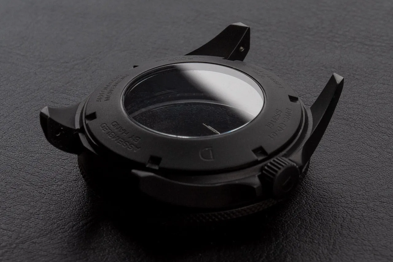 42mm DWC Black Diver Case - Knurled Bezel variant - PVD Black Stainless Steel - Sapphire Dome (DWC-CD-01)