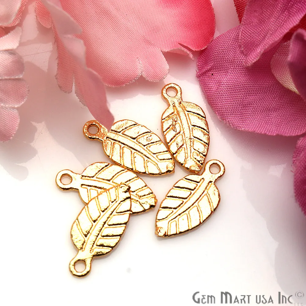 5 Pc Lot Leaf Finding, Gold Finding, Filigree Findings, Jewelry Findings, 18x8mm (GP-50064)
