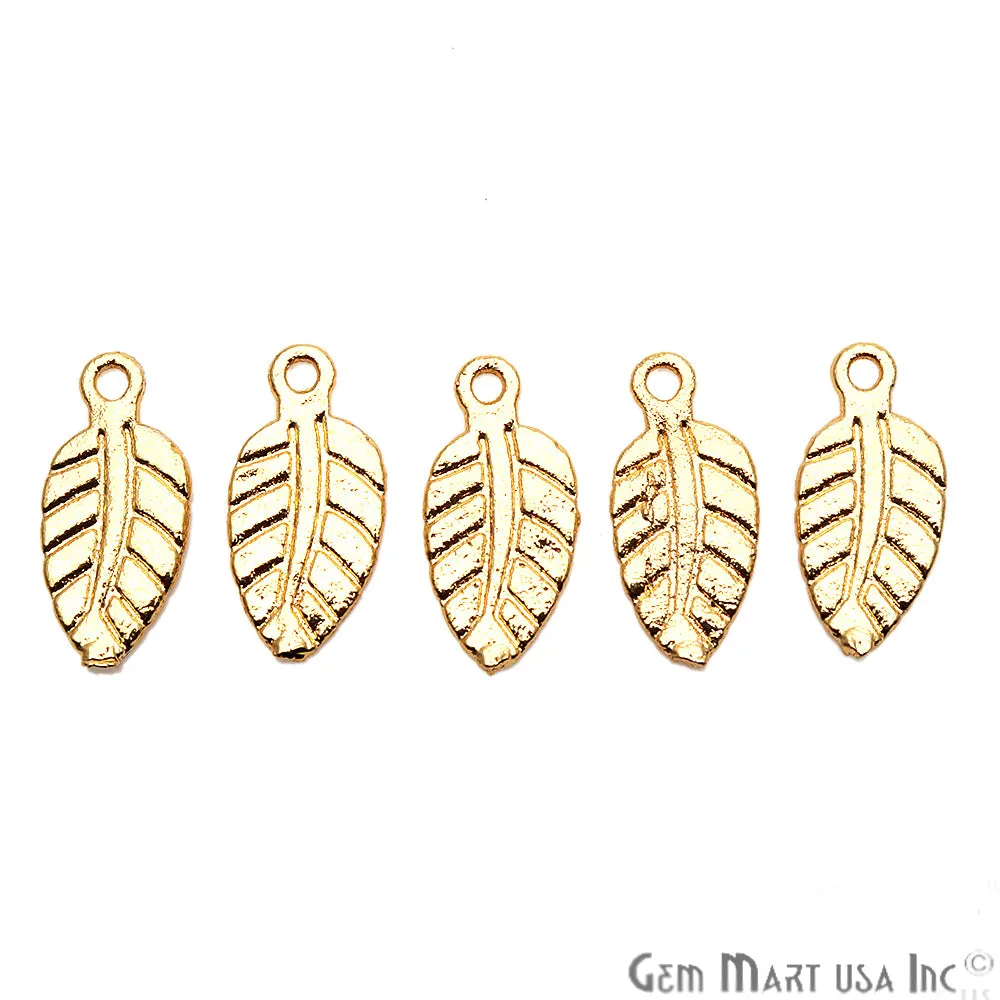 5 Pc Lot Leaf Finding, Gold Finding, Filigree Findings, Jewelry Findings, 18x8mm (GP-50064)