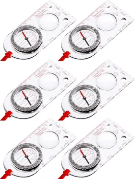 6 Pieces Orienteering Compass Hiking Navigation Backpacking Compass Map Reading for Scout Outdoor Camping Survival Gifts