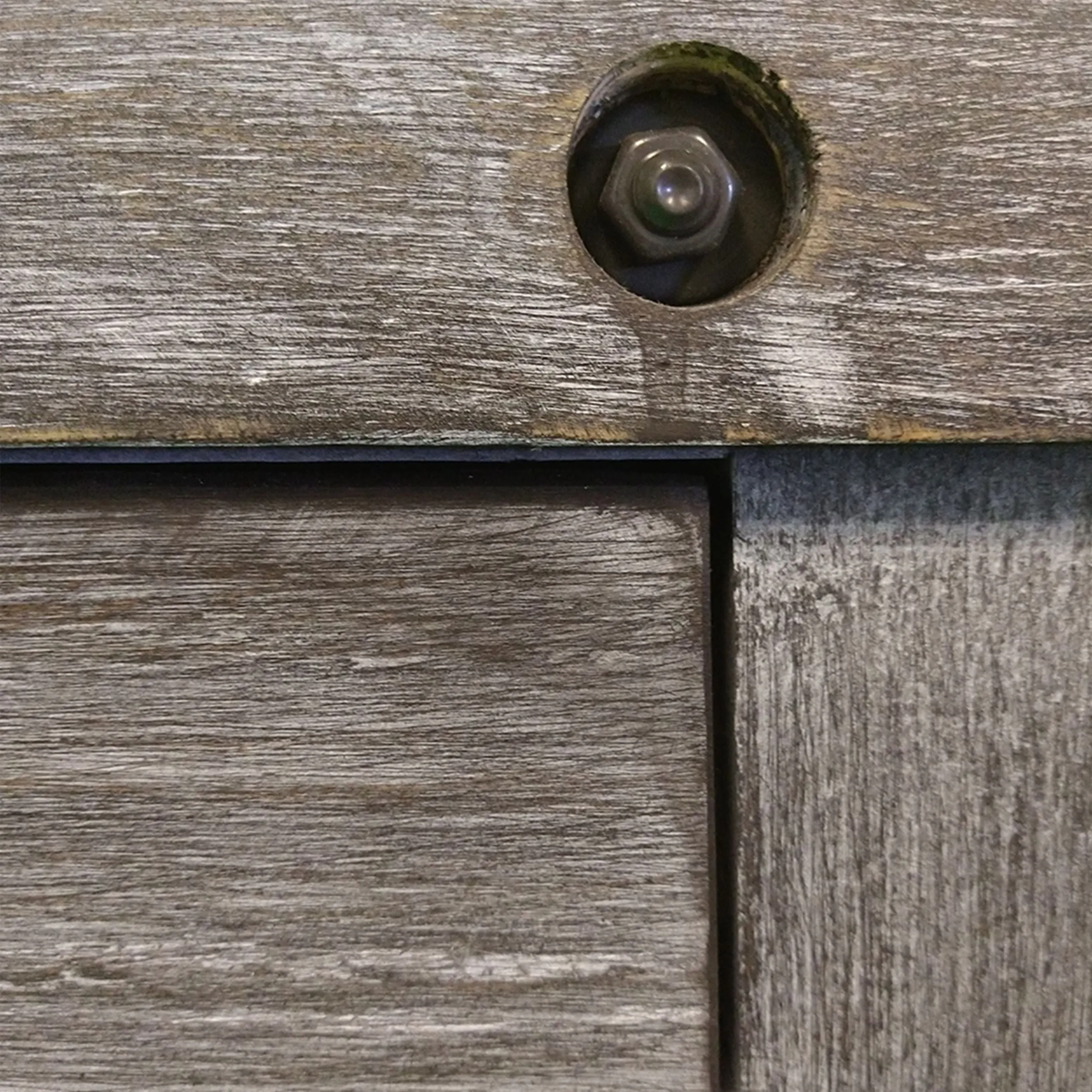 61 Inch Rustic Style Home Office Desk, Brazilian Pine, 4 Drawers, Distressed Gray