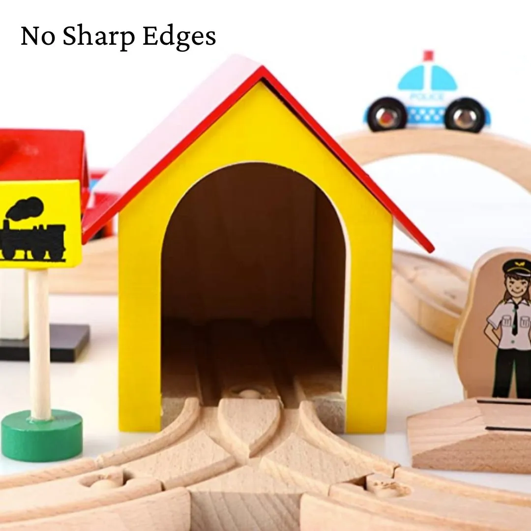 69 Pieces Beech Wood Train Track Set