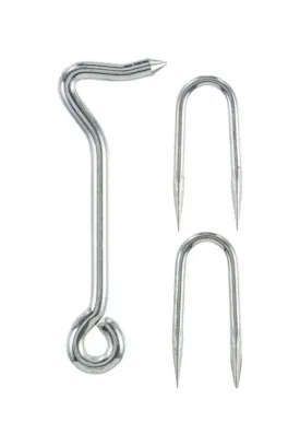 Ace 0.44 in. L Zinc Wire Staple Gate Hook 1 pk