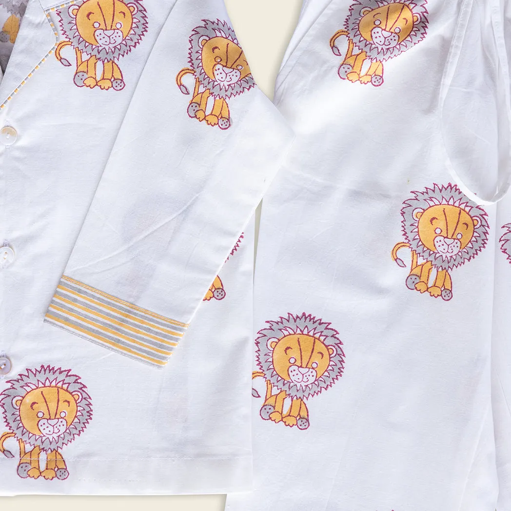 ADYA Little Lion Paws Kids Night Suit