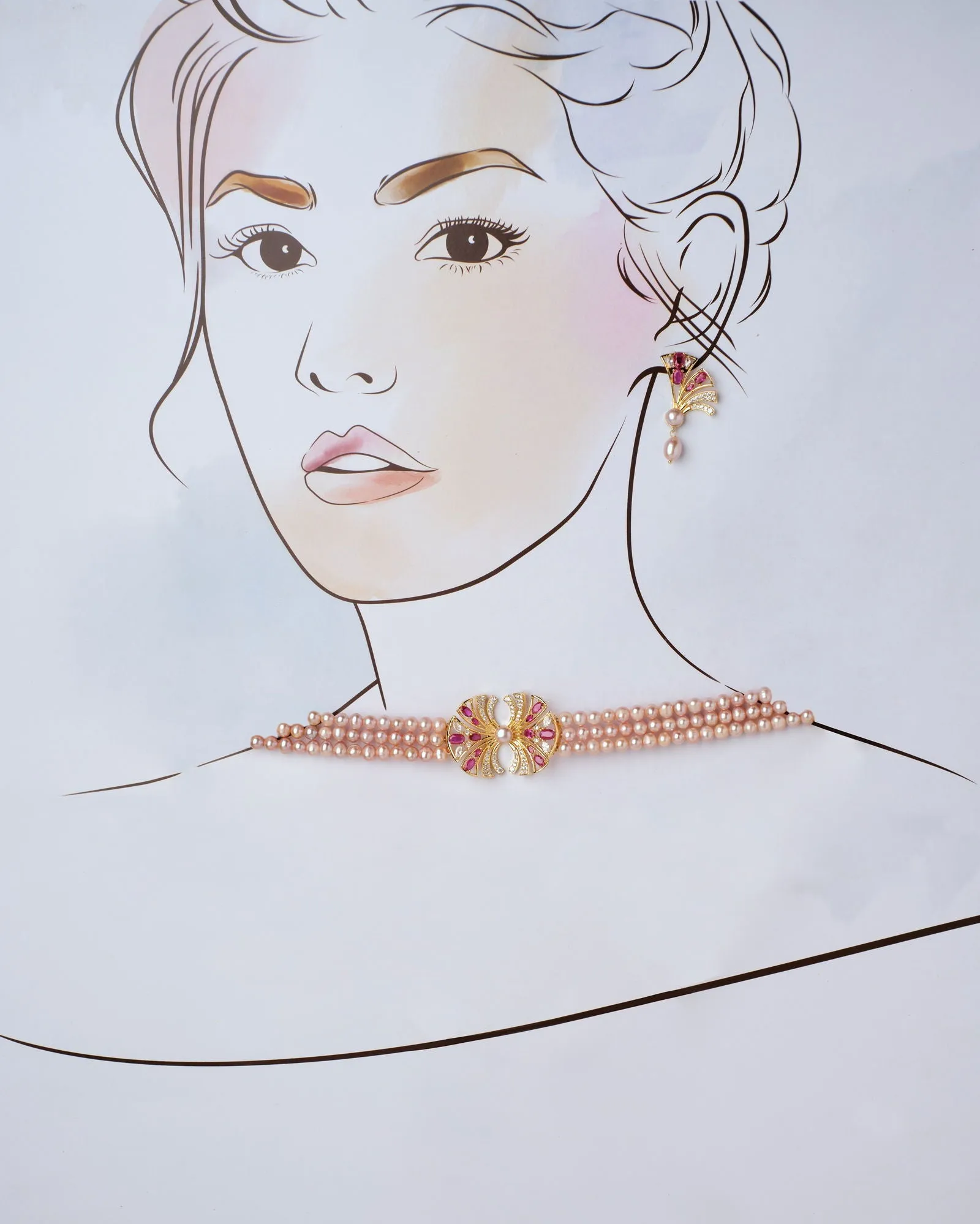 Almire Pearl Necklace Set