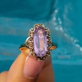 Antique 9ct Gold Amethyst Cocktail Ring, 1.08ct.
