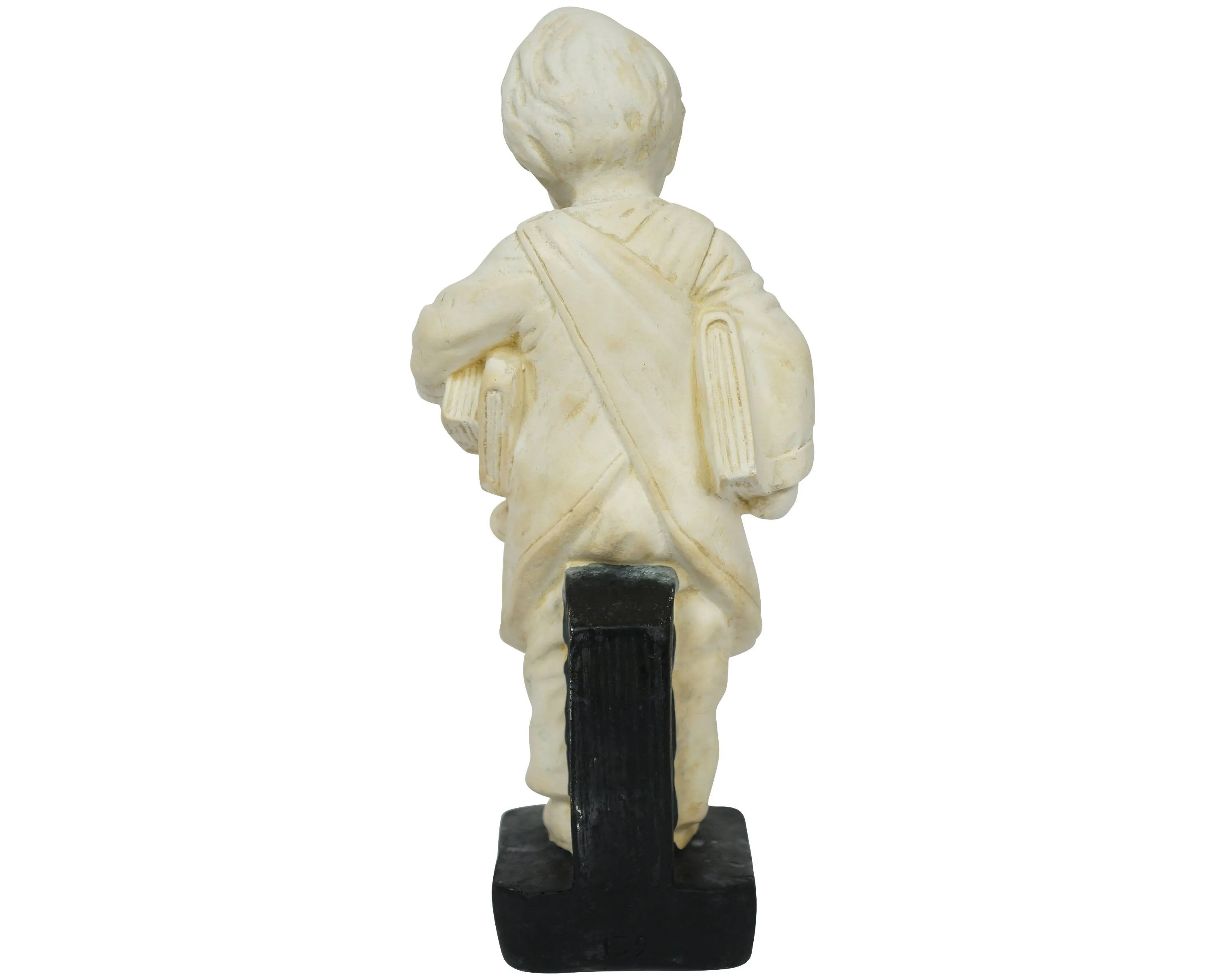 Antique Bookend Boy with Books Chalkware Figurine 11.25