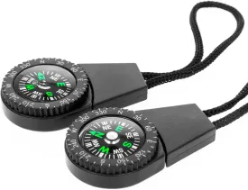 ASR Outdoor 2pk Zipper Pull Mini Pocket Compass Survival Gear Prepper Supplies