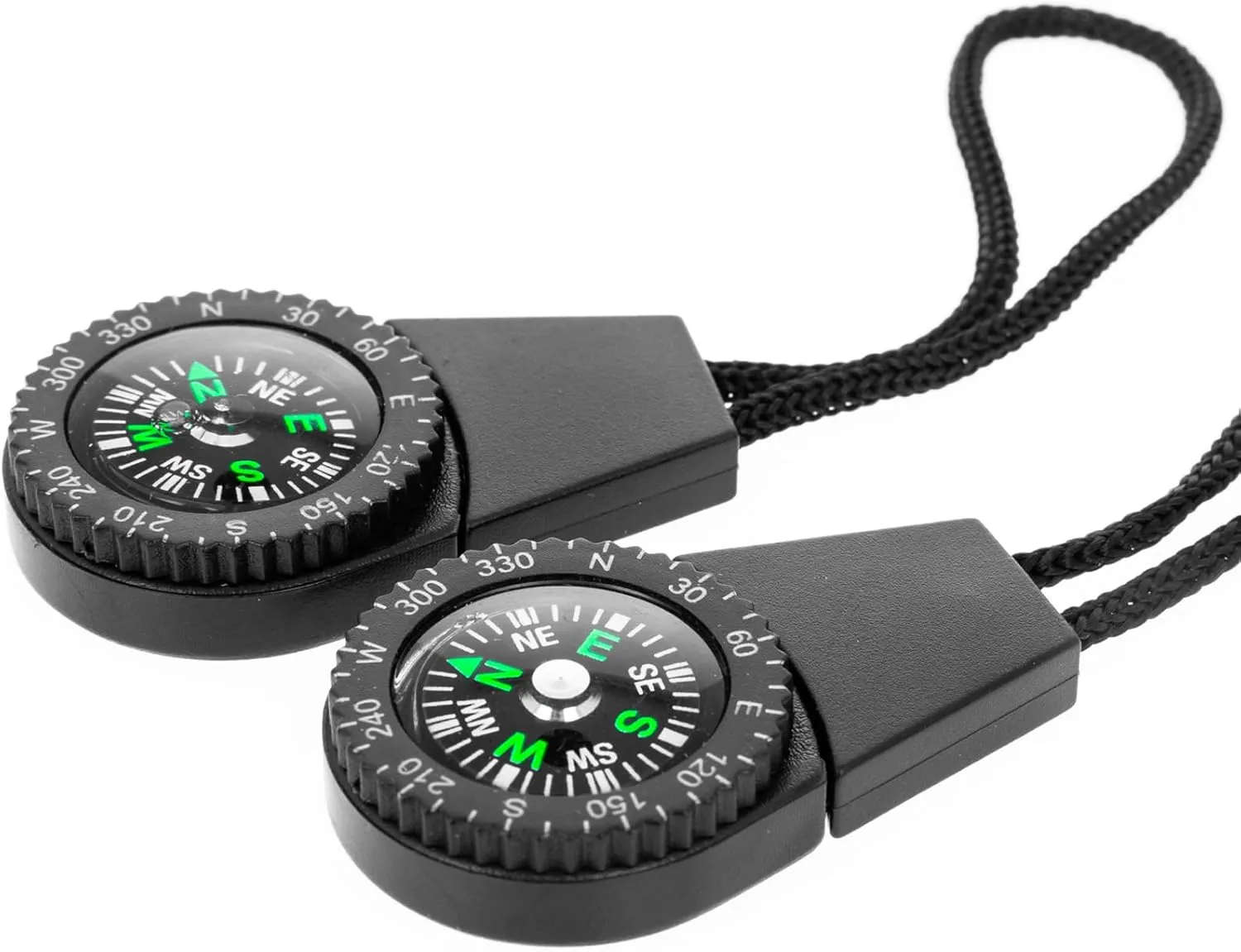 ASR Outdoor 2pk Zipper Pull Mini Pocket Compass Survival Gear Prepper Supplies