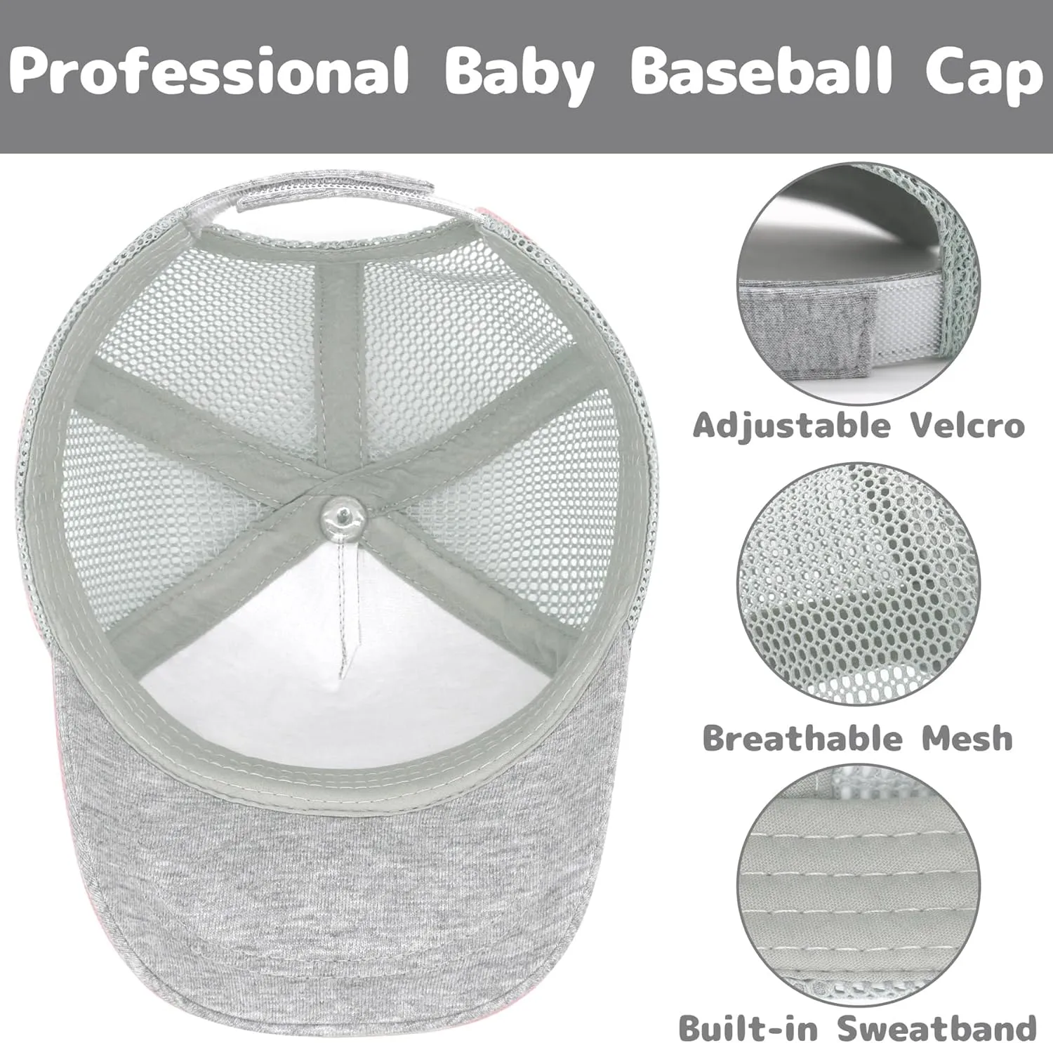 Baby Baseball Cap Toddler Baseball Hat with Mesh Infant Hat for Baby Boy Hats Baby Ball Cap Toddler Girl Hat Kids Hats