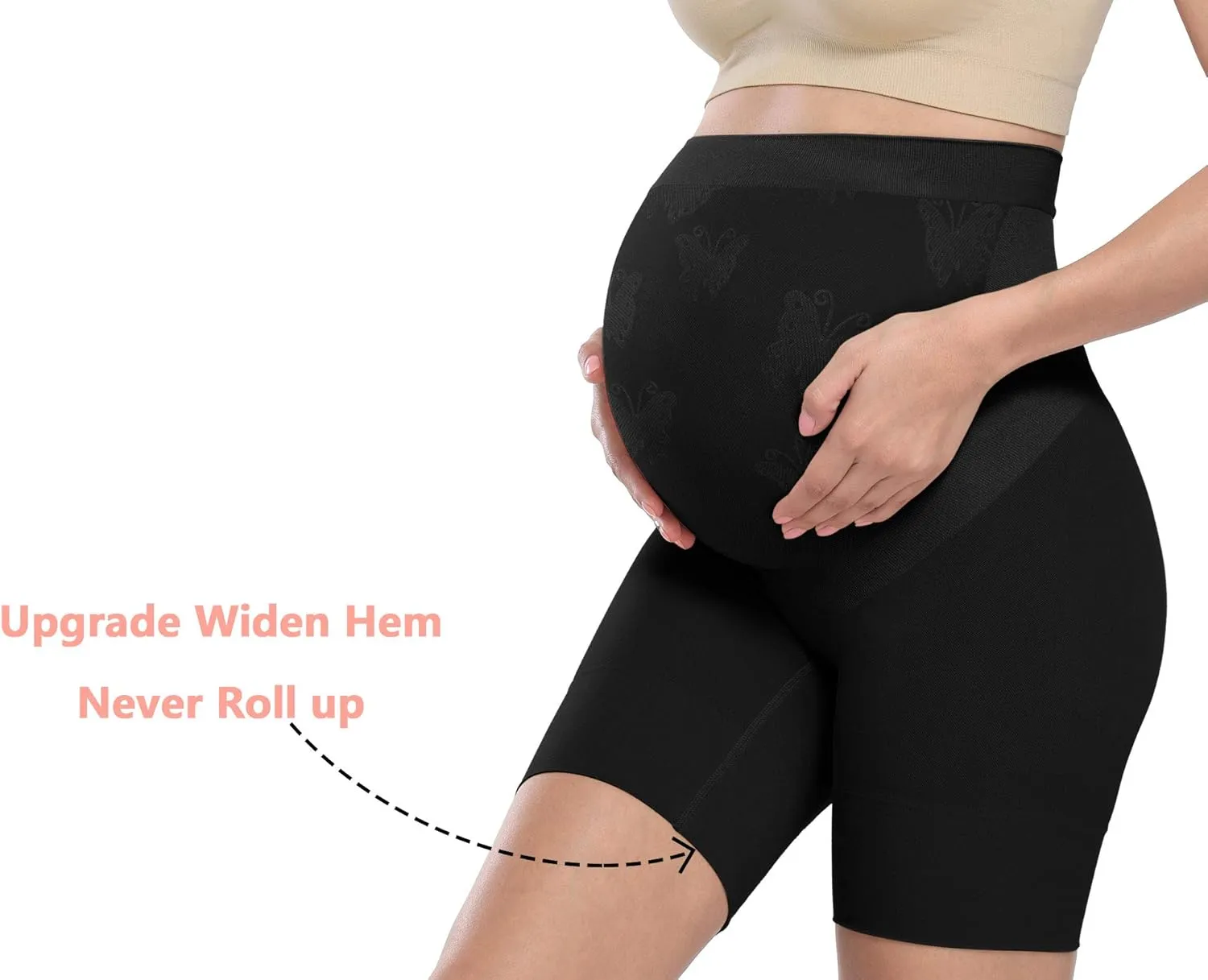 Baby Bump Premium Maternity Shapewear, High Waisted Mid-Thigh Pregnancy Underwear Prevent Chaffing Soft Adominal Support