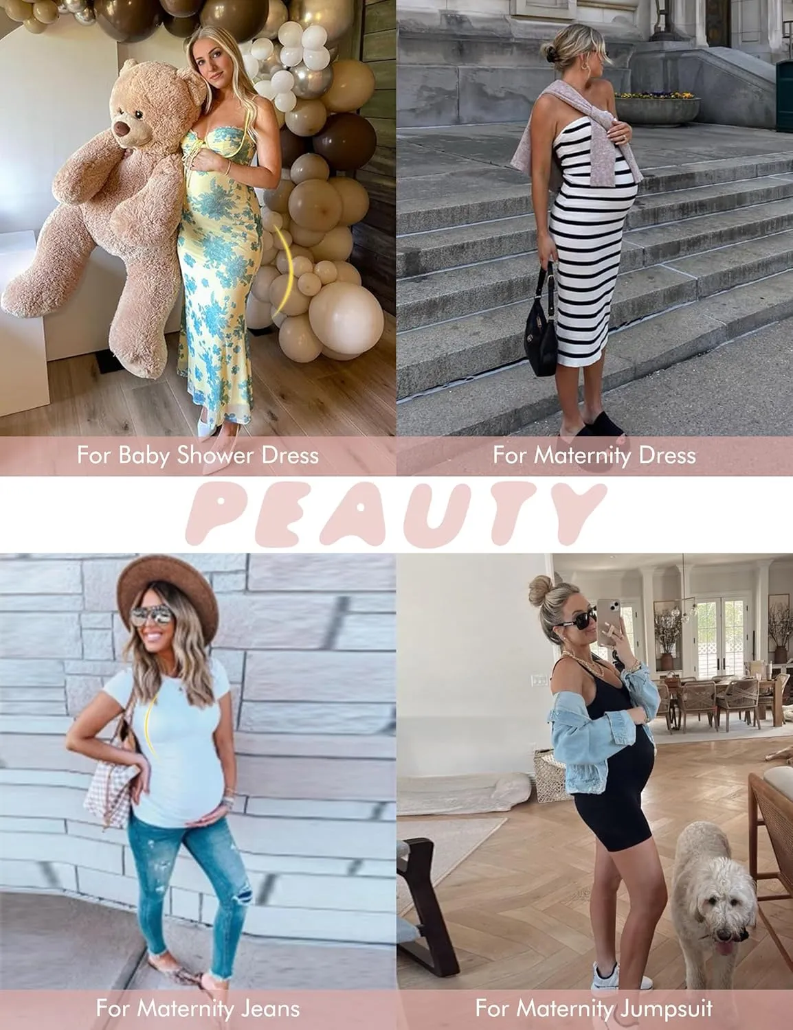 Baby Bump Premium Maternity Shapewear, High Waisted Mid-Thigh Pregnancy Underwear Prevent Chaffing Soft Adominal Support