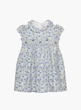 Baby Catherine Smocked Dress in Blue Rose