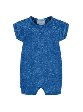 Baby French Terry Burnout Raglan Romper - Bright Blue