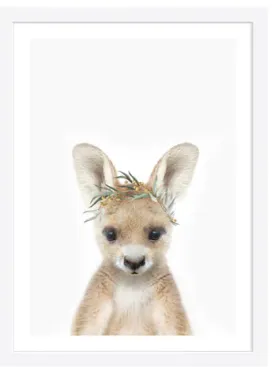 Baby Kangaroo Eucalyptus Print A4