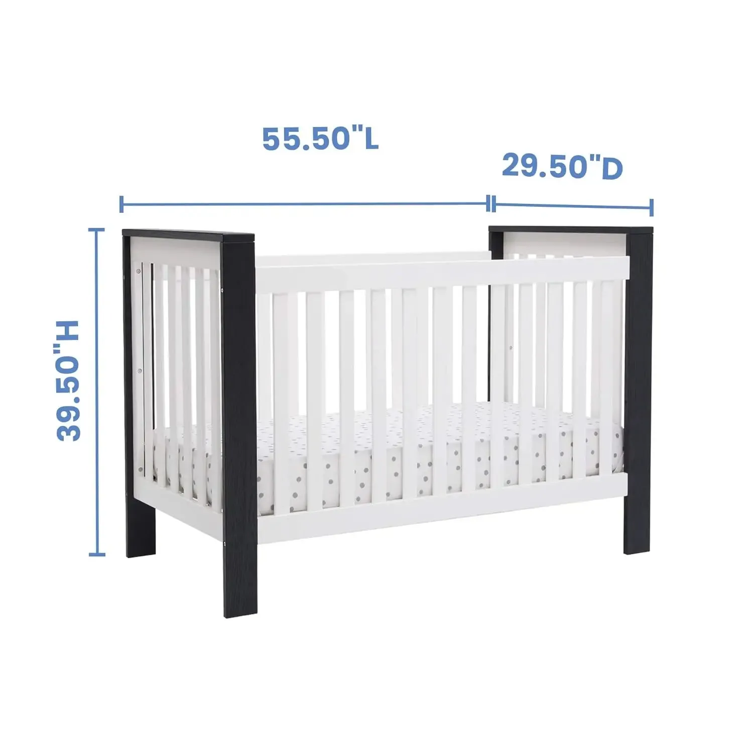 Black And White 4-in-1 Convertible Crib
