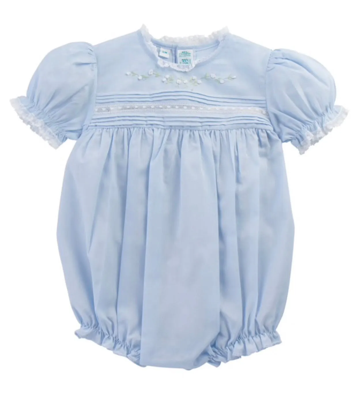 Blue Floral Bullions & Lace Romper