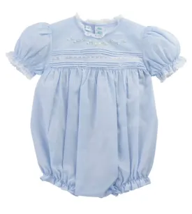 Blue Floral Bullions & Lace Romper