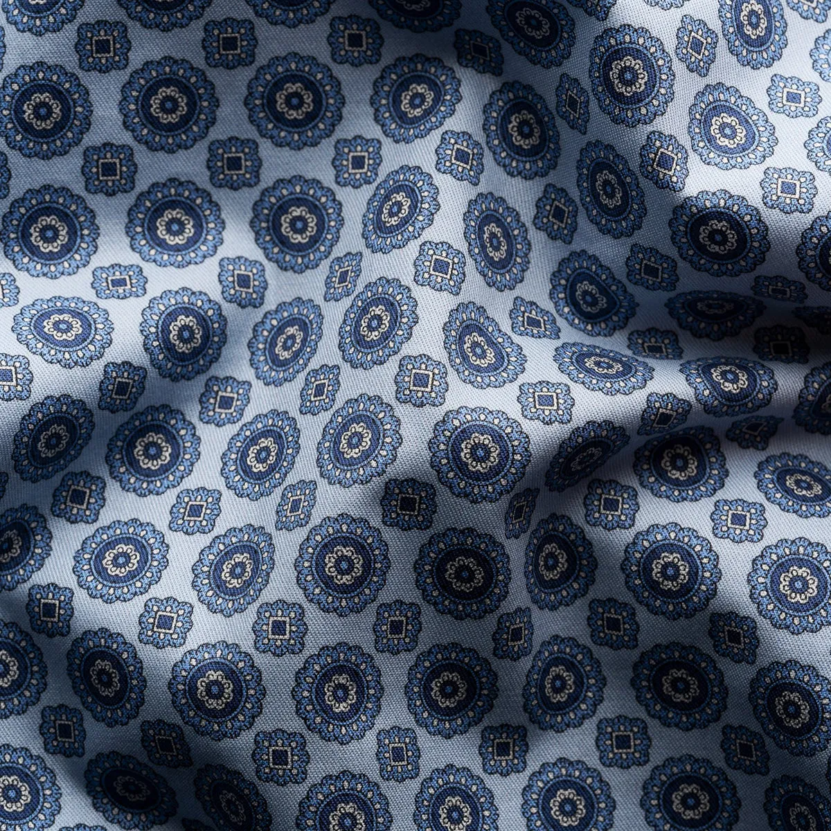 Blue Medallion Print Signature Twill Slim Fit Shirt