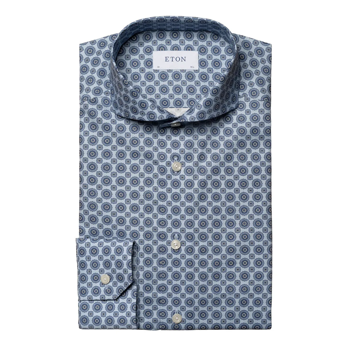 Blue Medallion Print Signature Twill Slim Fit Shirt