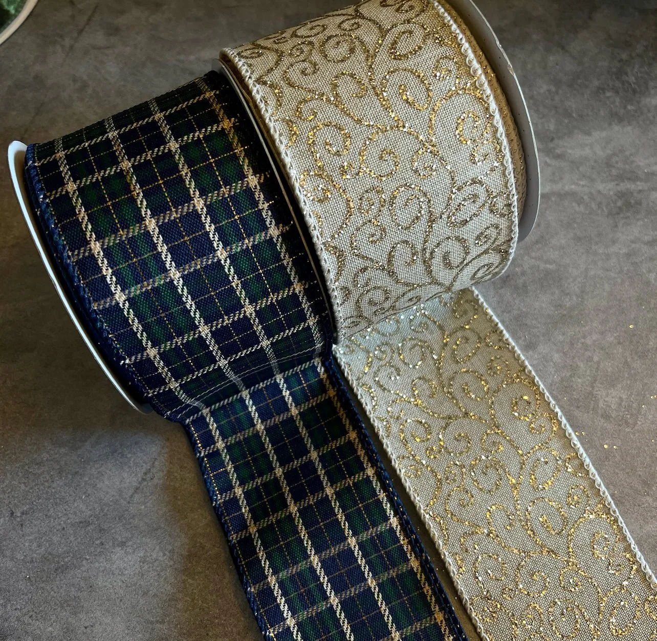 Bow bundle Navy, green, and champagne x 2