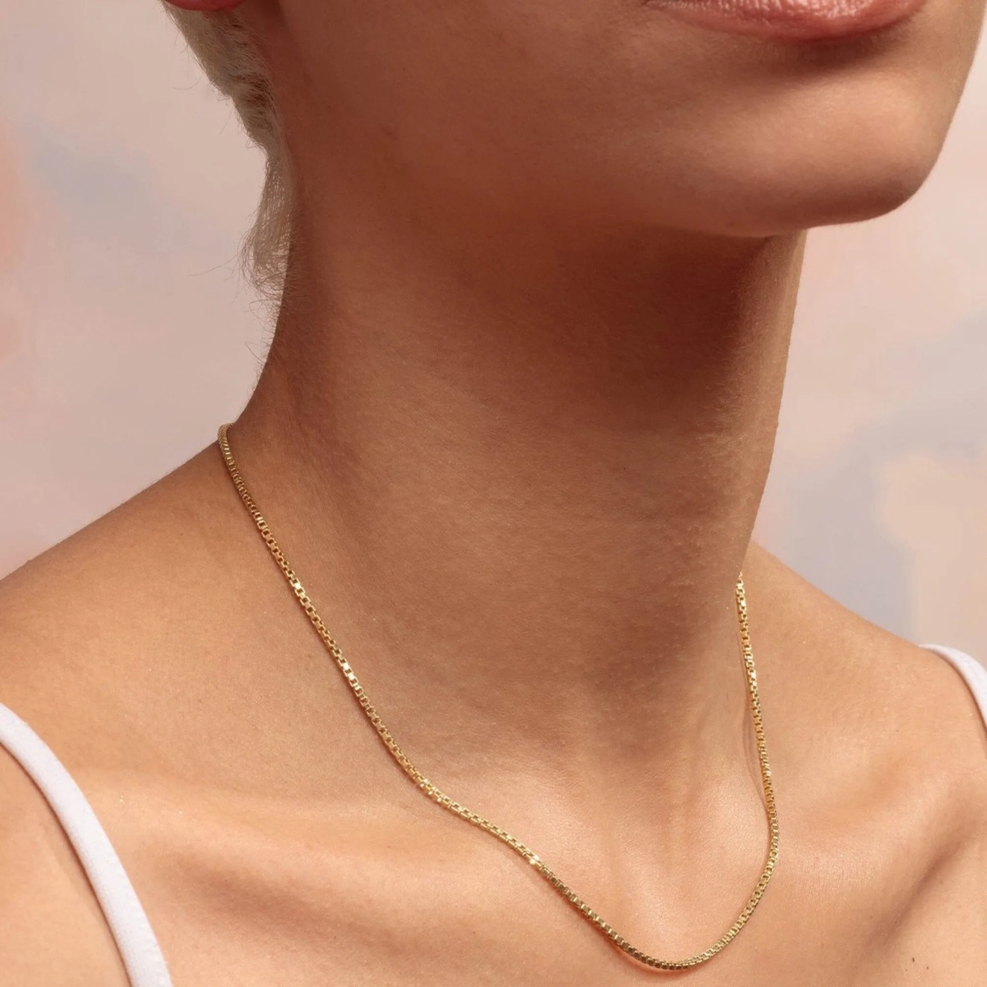 Box Chain Necklace - 18K Rose Vermeil
