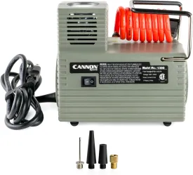 Cannon Sports Electric Ball Inflator Pump with Pressure Gauge  Powerful 1/8 HP Oil-Less Compressor, Inflates Balls, Exercise Balls, Tires, Pool Floats, Air Mattresses, and More