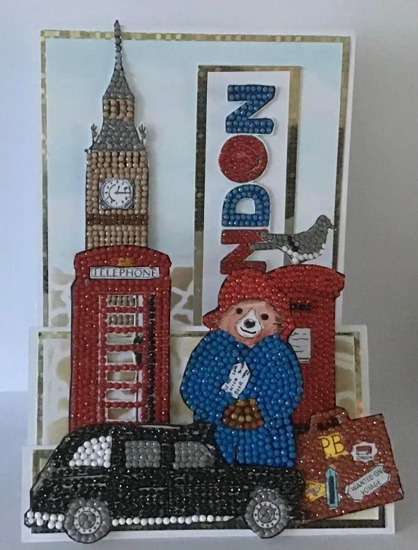 CCST-PDB92: Paddington Bear Crystal Art A5 Stamp Set - Visiting Big Ben