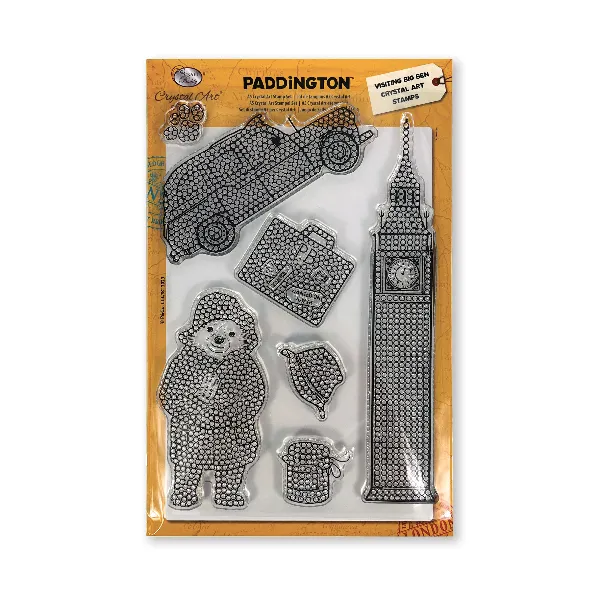 CCST-PDB92: Paddington Bear Crystal Art A5 Stamp Set - Visiting Big Ben