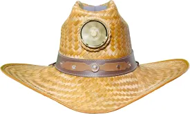 Cowboy with Band Straw Hat - Solar Fan Hat Cooling Outdoor Sun - Extra Large