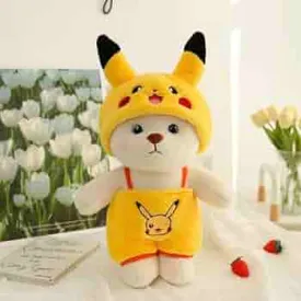 Dog with Pikachu Cap Soft Toy for Kids 1pc (30cm)