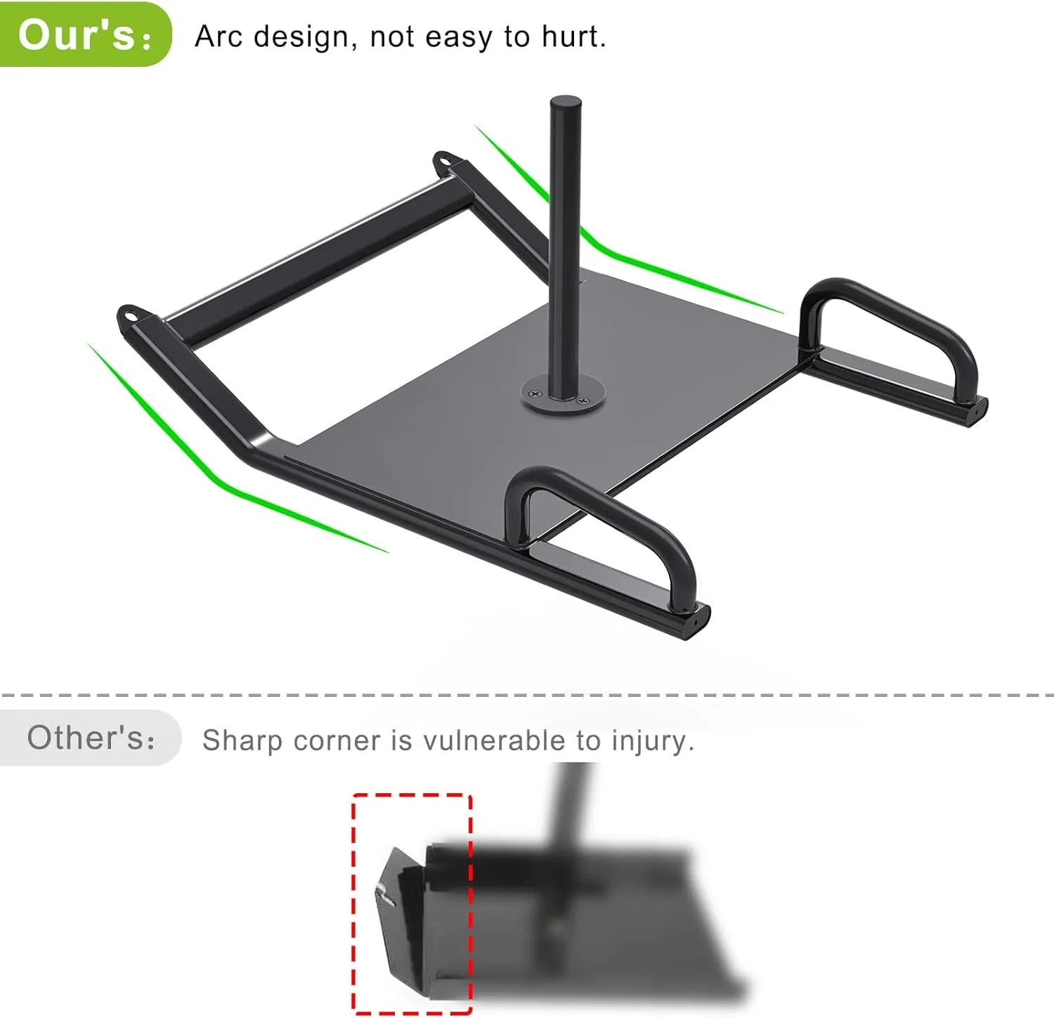 Dolibest Portable Weight Sled with Handle, Workout Sled for Fitness Strength Training and Speed Improvement, Innovative Design for Easy Obstacle Clearance, Suitable for 1-2" Weight Plates