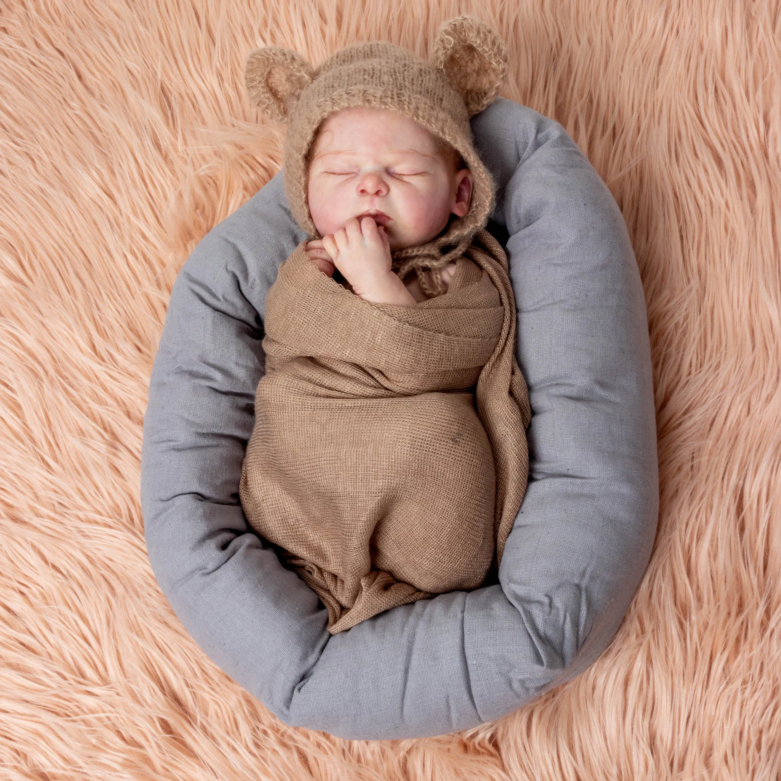 Donut Pillow Baby-Posing Set (Grey)