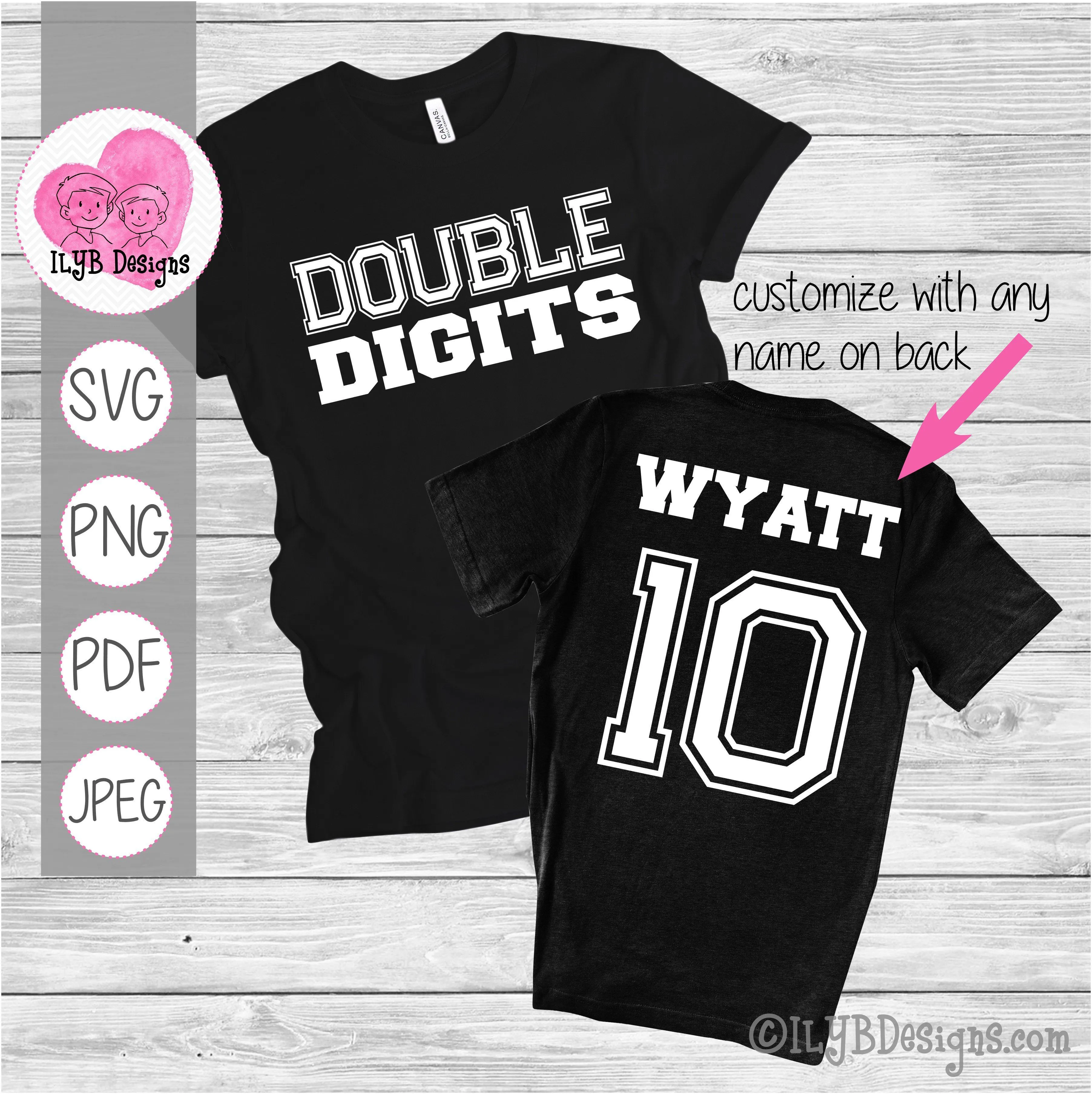 Double Digits SVG, 10th Birthday Cut File