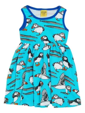 DUNS Sleeveless Gathered Dress - Puffin Blue Atoll